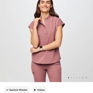 Figs Mauve Rafaela Scrub Top XXS